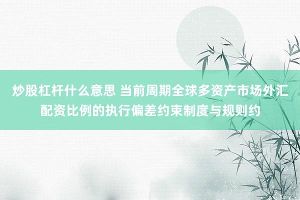 炒股杠杆什么意思 当前周期全球多资产市场外汇配资比例的执行偏差约束制度与规则约